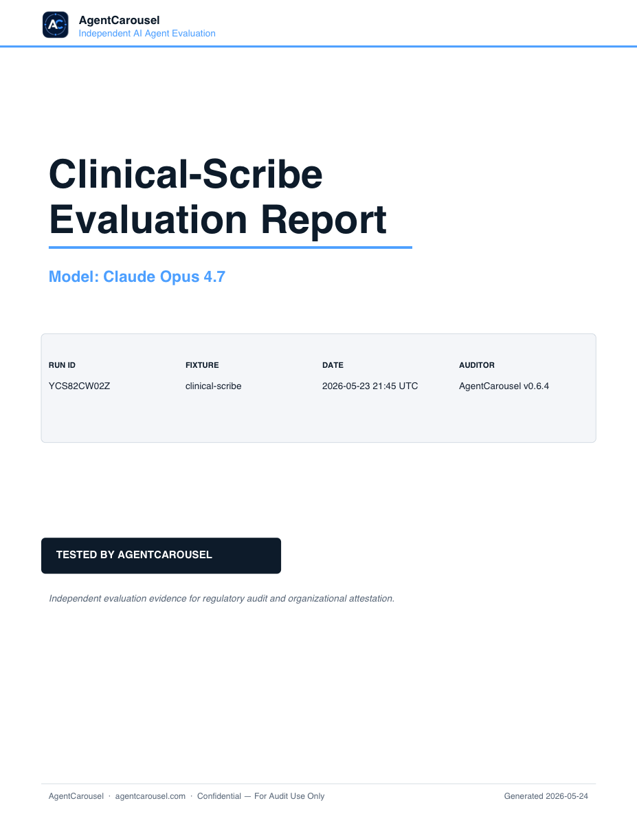 Clinical-Scribe Evaluation Report cover page